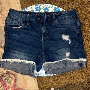 ⭐️V Gold distressed Jean Shorts